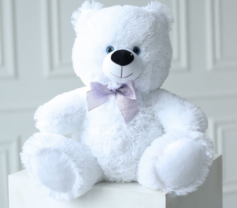 М'яка іграшка ведмедик Топтижка міні  35 см білий травка Ч077Б чайка