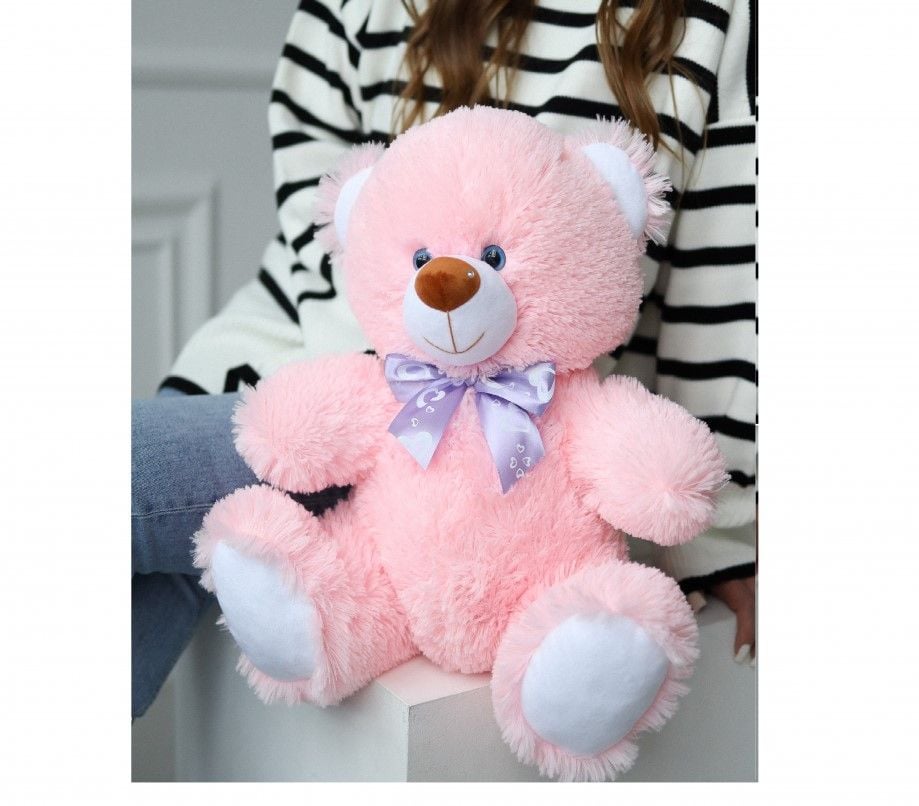 М'яка іграшка ведмедик Топтижка міні  35 см рожевий травка Ч077Р чайка