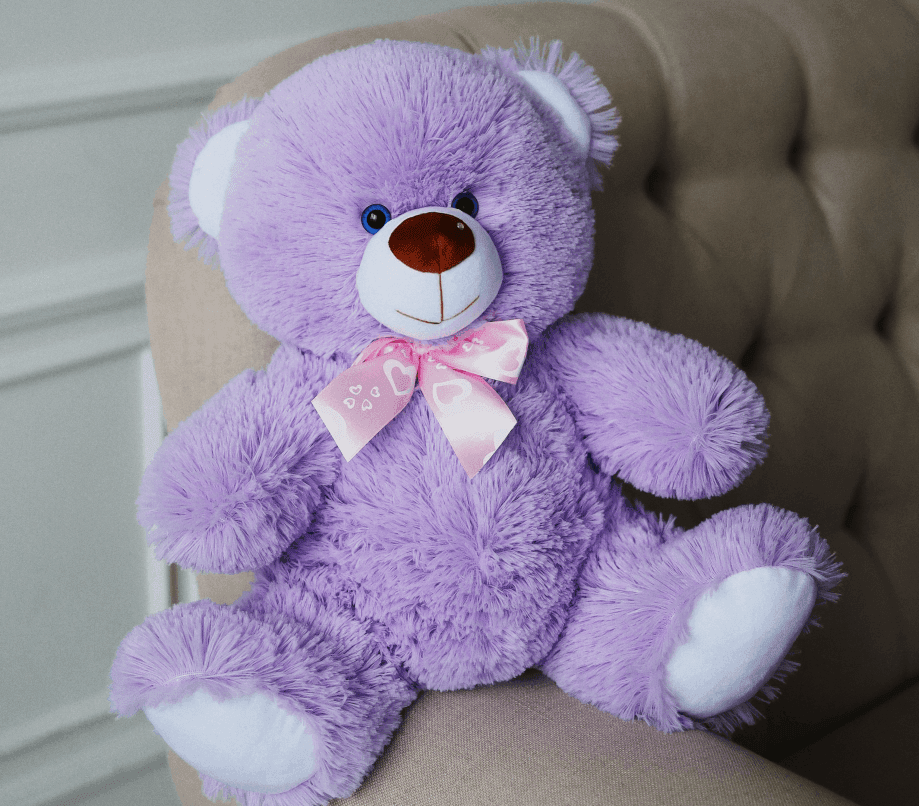 М'яка іграшка ведмедик Топтижка міні  35 см бузковий травка Ч077С чайка