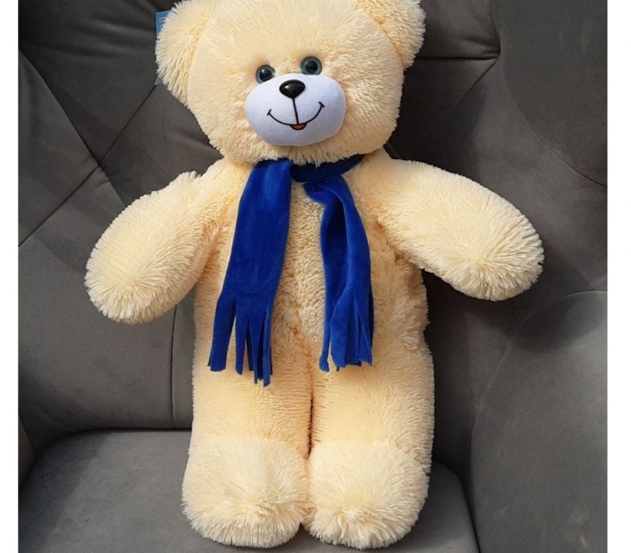 М'яка іграшка ведмедик Ласунчик у шарфику 64 см персик Ч159П чайка