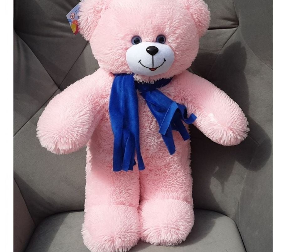 М'яка іграшка ведмедик Ласунчик у шарфику 64 см рожевий Ч159Р чайка