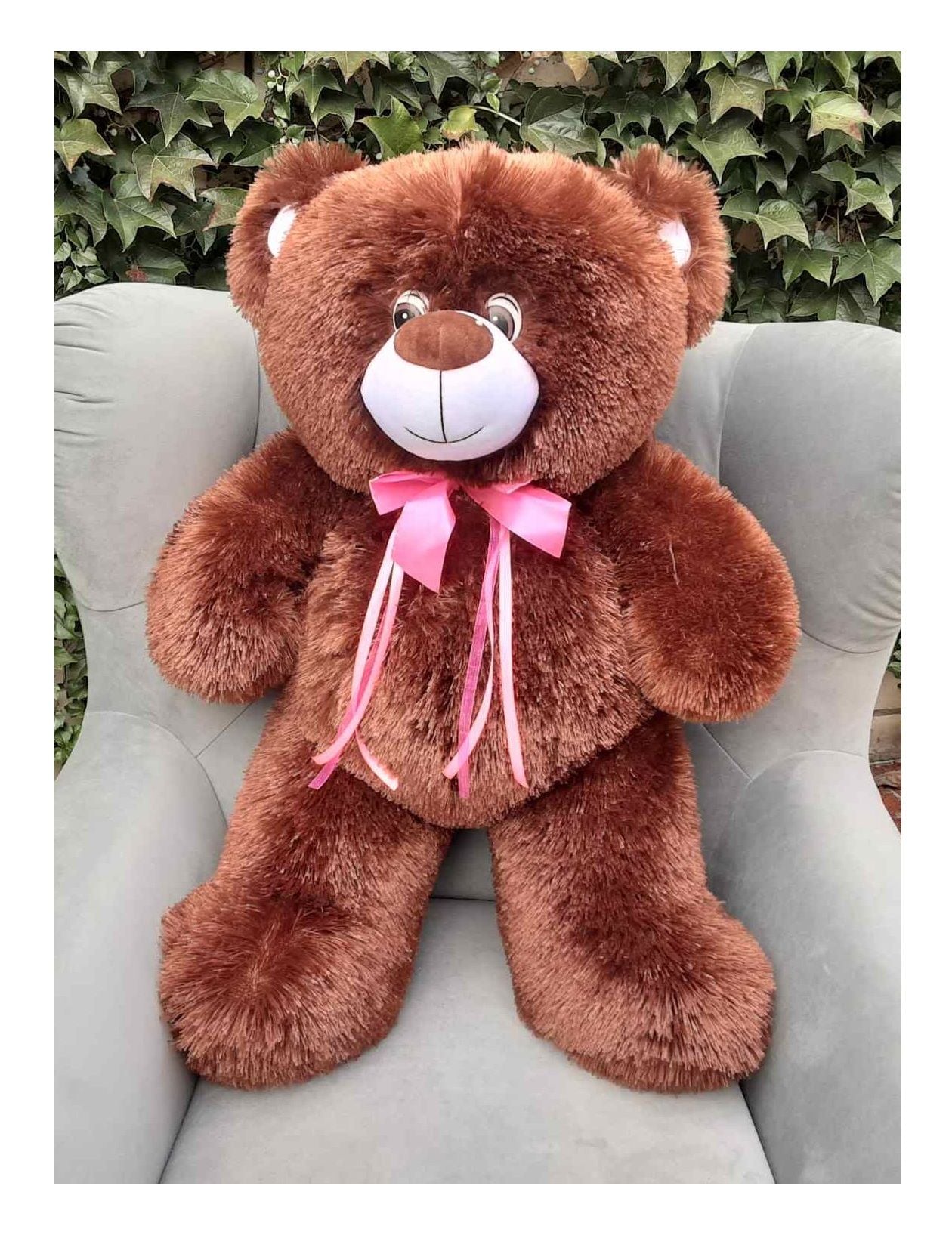 М'яка іграшка ведмедик Тімошка 108см з бантом темно коричневий Ч406ТК чайка