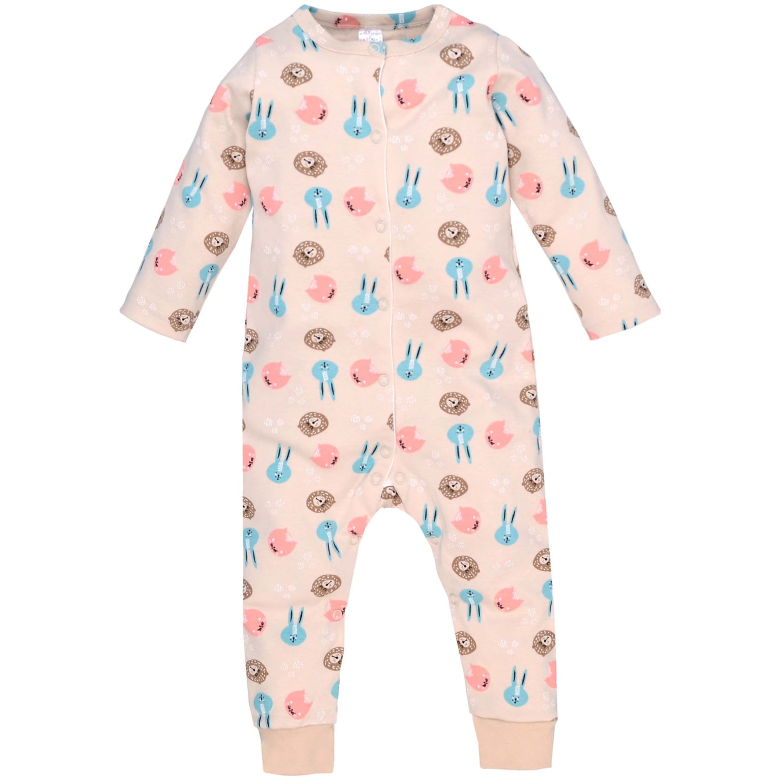 Комбінезон р86 Інтерлок бавовна 100% на кнопках з малюнком бежевий 1506261вус86 Татошка 12-18мр