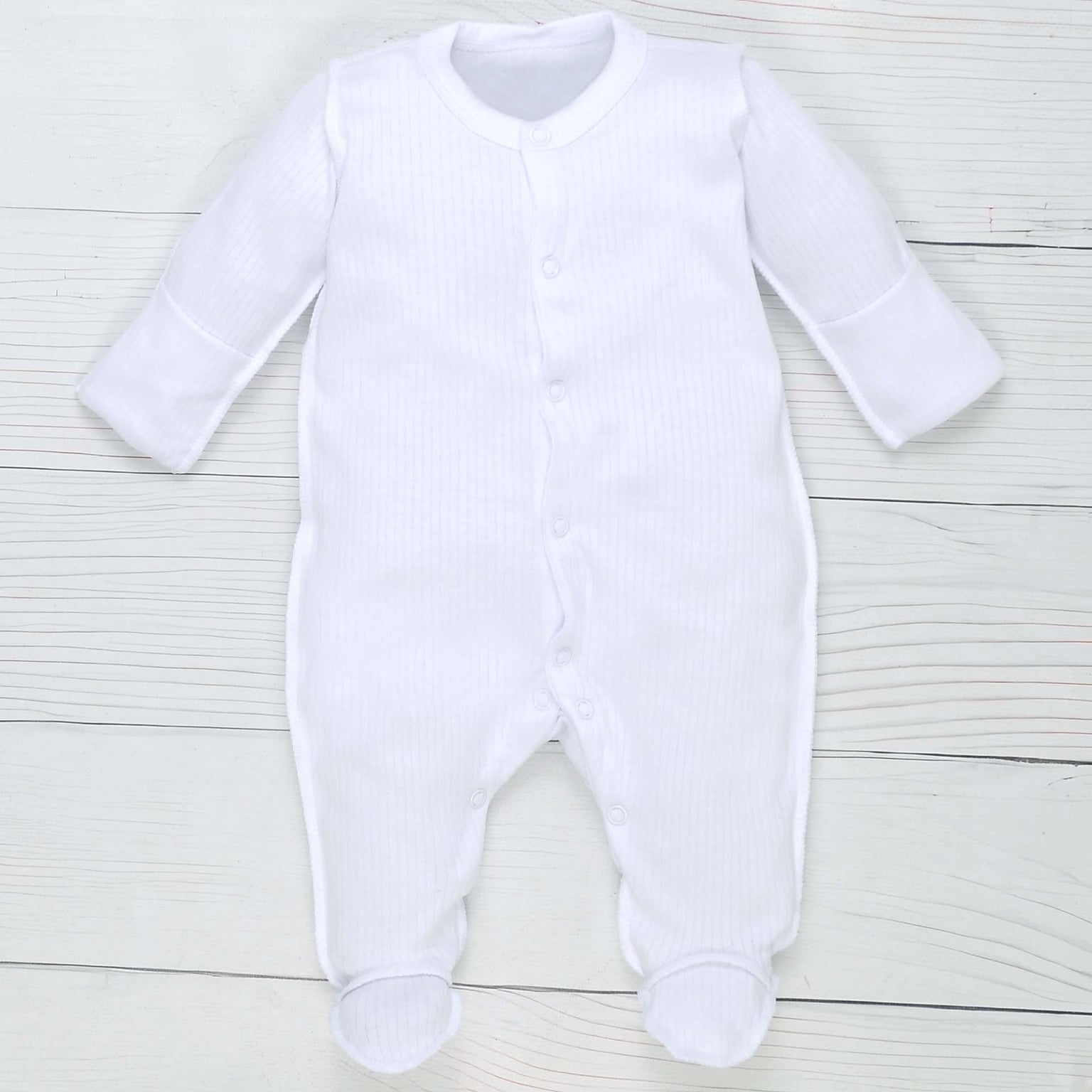 Комбінезон Кашкорсе бавовна 100% на кнопках білий трикотаж 1527053біл50		 Татошка 50р