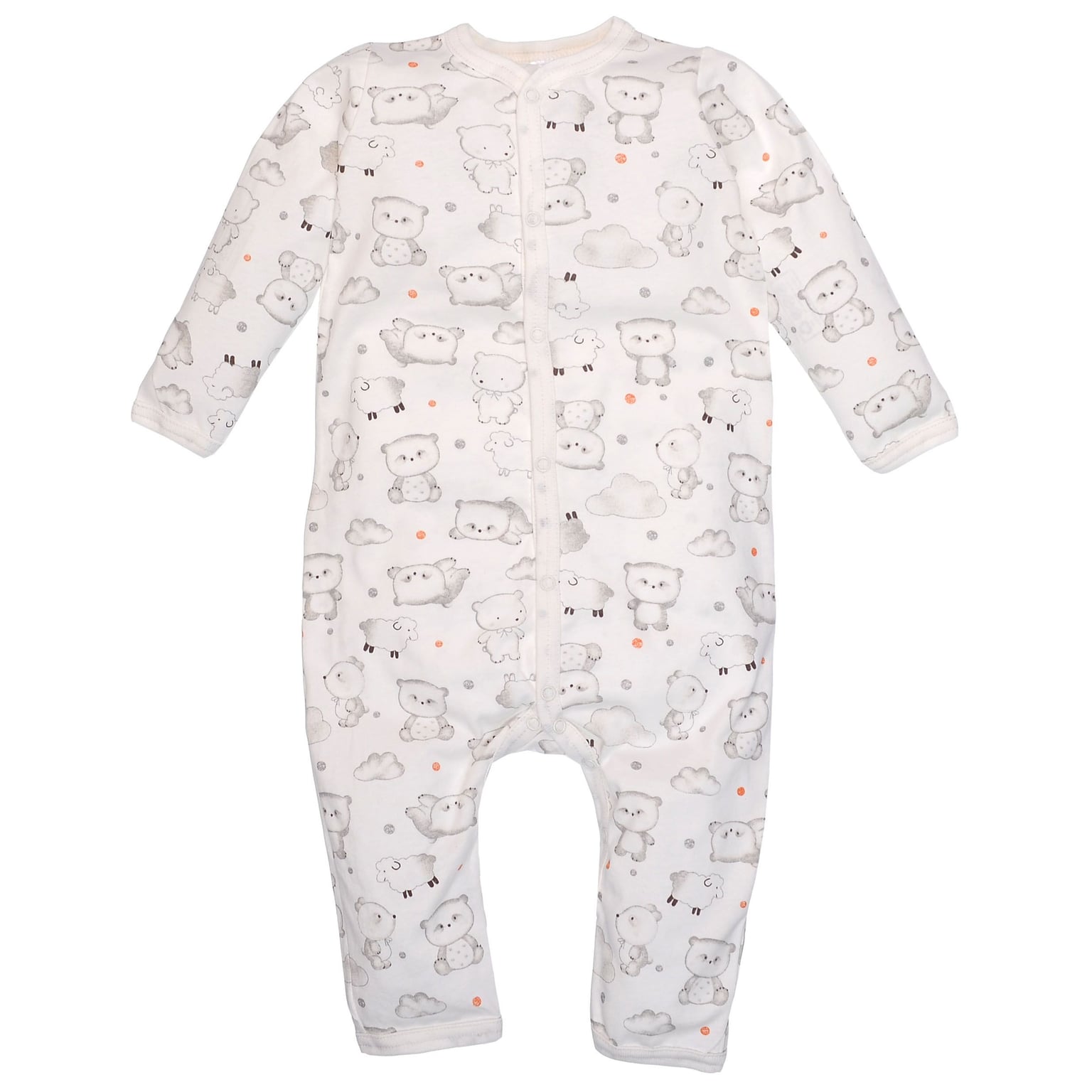 Комбінезон Кулір бавовна 100% на кнопках білий трикотаж 1501261пнд86 Татошка 86р