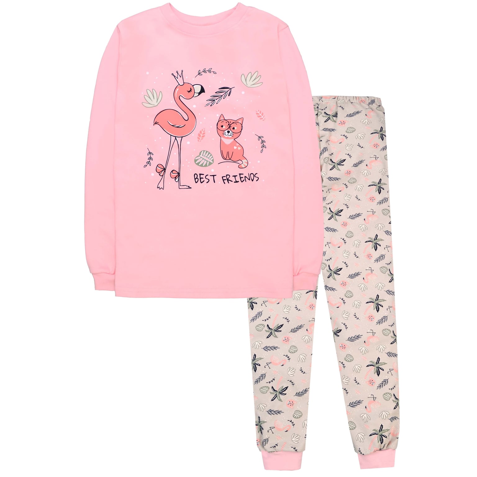 Піжама р 158см  рожева з малюнком для дівчинки інтерлок 100% бавовна 0106302плм158 Татошка 158р