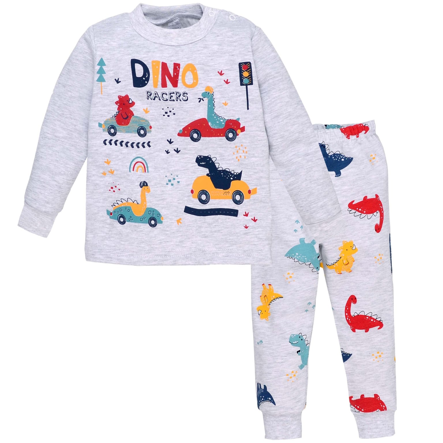 Піжама р 80см сіра з малюнком для хлопчика Футер з начосом 100% бавовна 0102302сди80 Татошка 80р