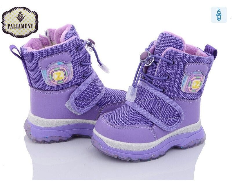 Черевики 22-27р фіолетові зима на липучці молнія з боку 8805-2E Paliament 22р