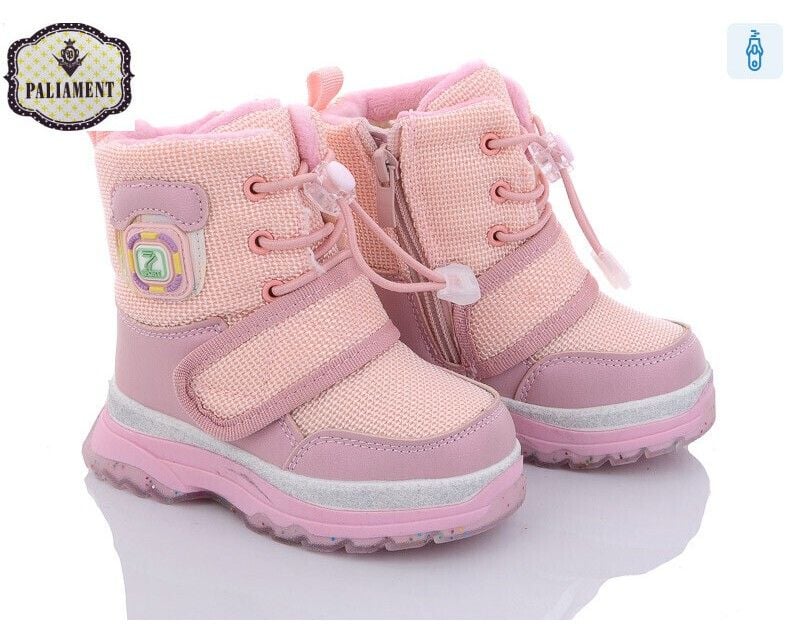 Черевики 22-27р рожеві зима на липучці молнія з боку 8805-2F Paliament 22р