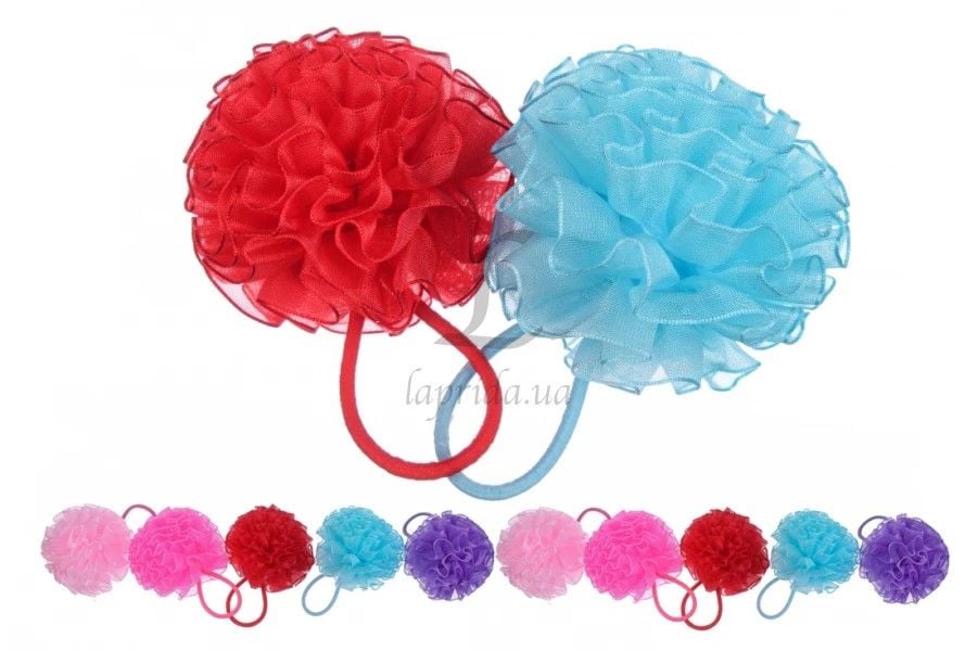 Резинка - бант дитяча різнокольорова 4см 1-207378 Китай