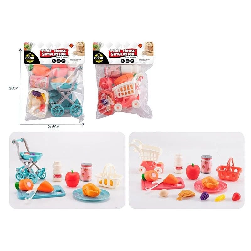 Набір продуктів з кошиком ніж доска тарілка у пакеті 24*15*5см XZ-1014AB Китай