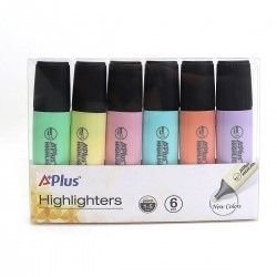 Текстовиділювач Highlighters набір 6шт 6кол пастель BY254403-6 A+plus