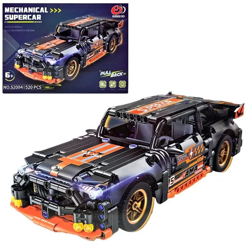 Конструктор "Машина" 520 деталей інерційний механізм гумові шини в коробці S2004 Китай