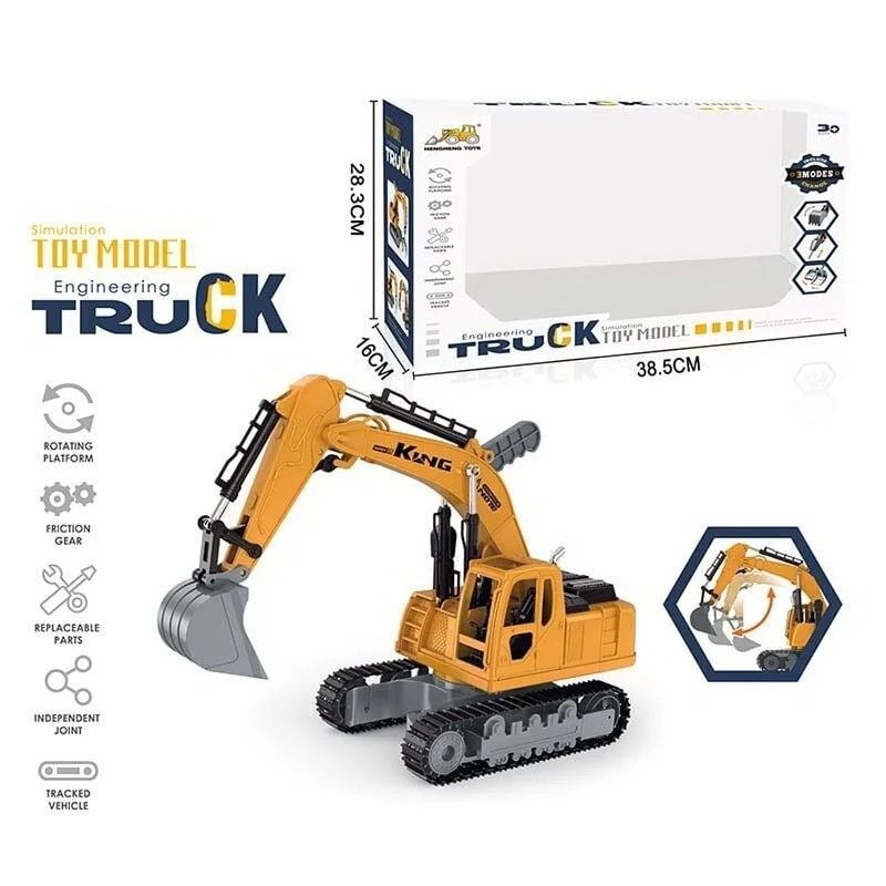 Екскаватор обертання кабіни та шасі на  360° гусеничний хід гумові гусениці рухомі деталі додаткове знімне обладнання в коробці H998-45 Китай