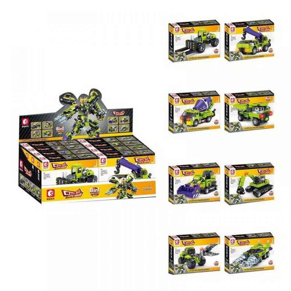 Конструктор “Спецтехніка” гумові шини в коробці 104000-104007 Китай