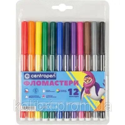 Фломастери 12кольорів в упаковці 16*12см 7790/12 centropen