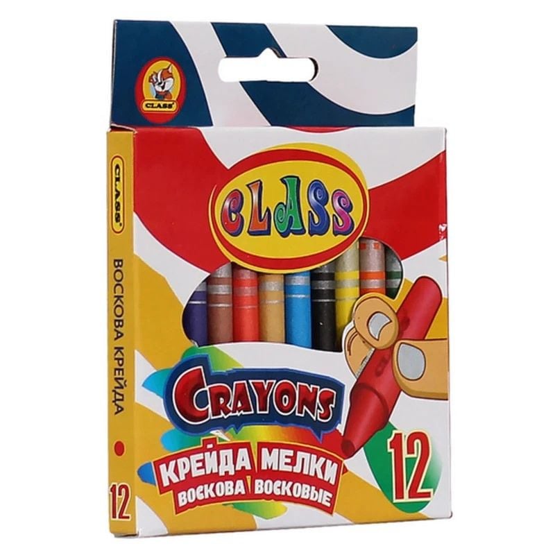 Олівці воскові кольорові 12шт 8*90мм в коробці 7603C Class