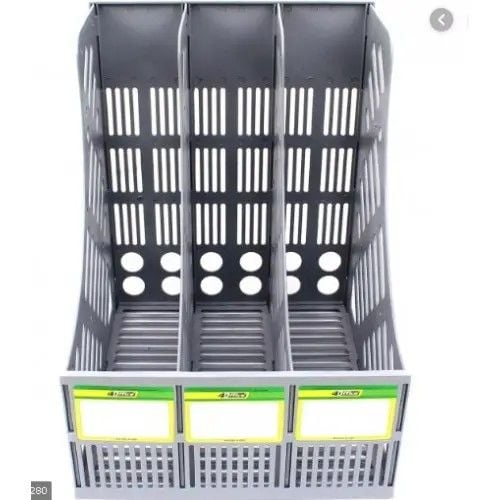 Лоток А4 вертикальний 3 відділення пластик сірий 4-402-08 Office