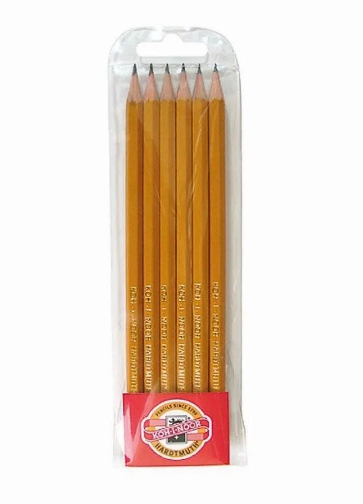 Олівець ч/гр 6шт набір різної твердост2H-3B у блістері 20*5*0,5см 1570/6 Koh-i-noor