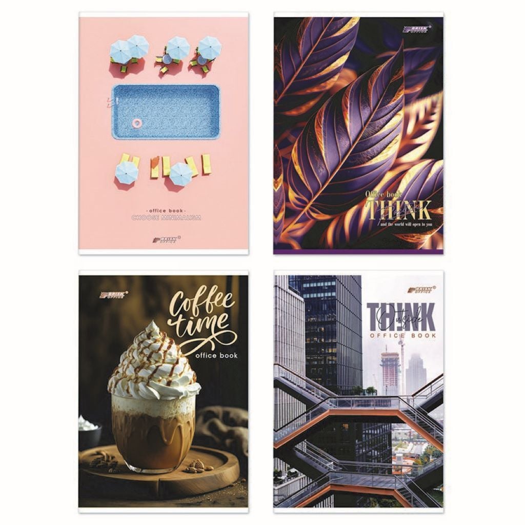 Зошит А4 48 аркушів клітинка офсет облладинка УФлак  мікс видів ТВ-25 Бріск