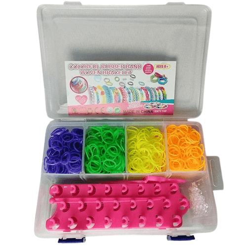 Набір резиночки для плетіння крючки станок в органайзері 12,5*19*5см J785 Китай