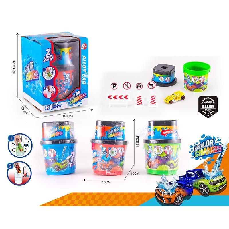 Машина металева 3 види змінює колір в коробці 10*10*13,5см 2024-1 Китай