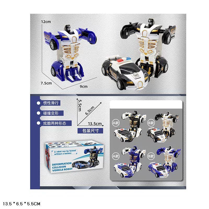 Робот 2 кольори трансформується у поліцейську машину в коробці 23,5*6,5*4,6см MY688-1 Китай