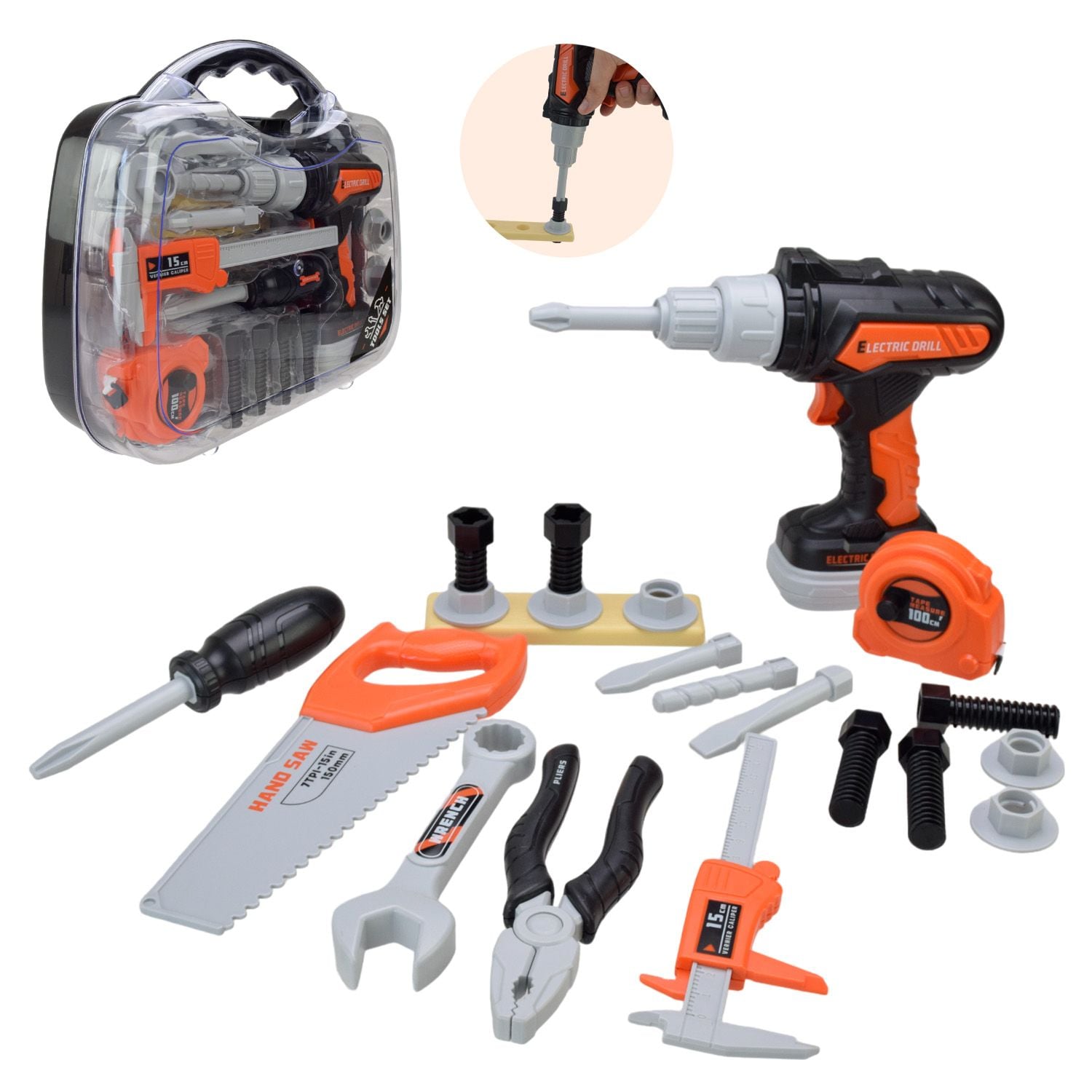 Інстртументи на батарейках світло звук в кейсі 27,5*23,5*8,5см 778-7 Китай