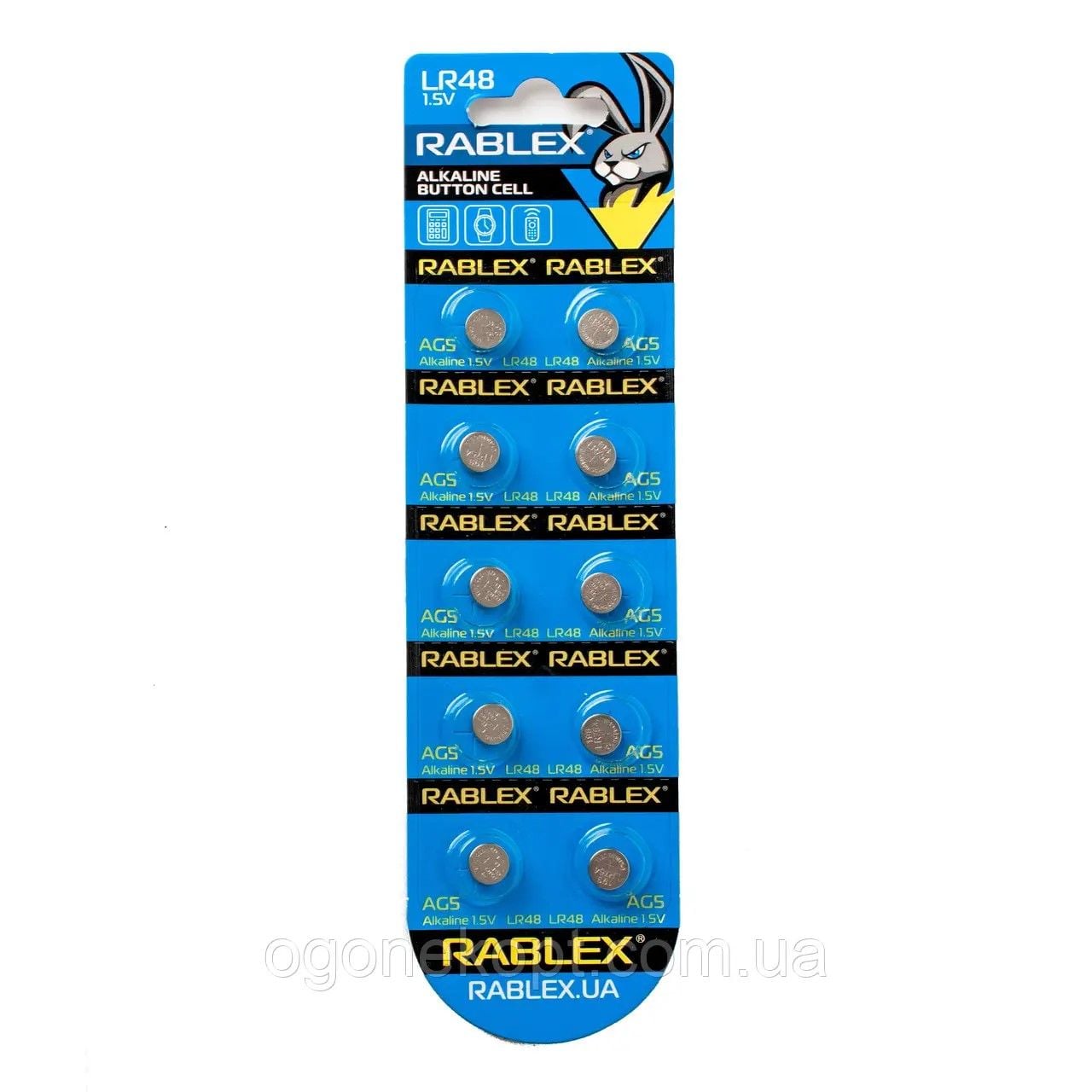 Батарейка таблетка AG5 alkaline LR48AG5 Rablex