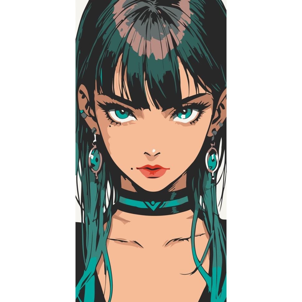 Картина по номерах 40*80см Пронизливий погляд фарби пензлики в термоплівці 16110-AC Art Craft