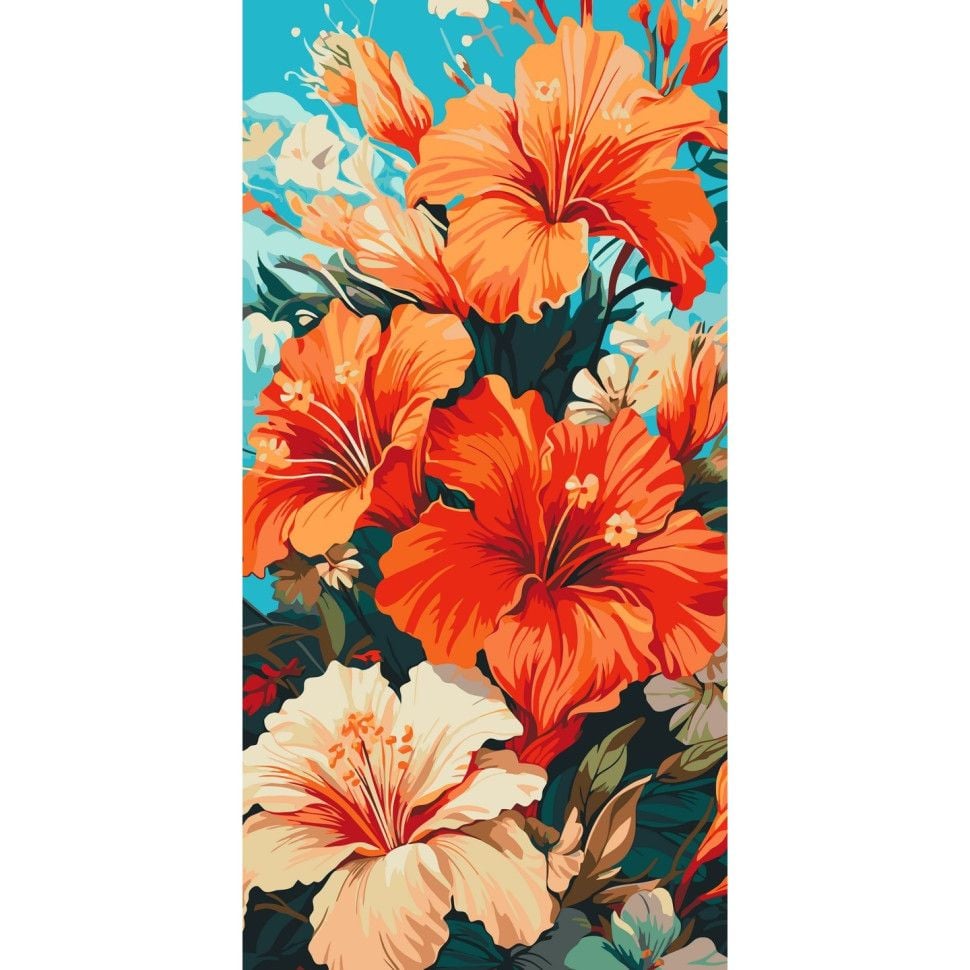 Картина по номерах 40*80см Гібіскус фарби пензлики в термоплівці 13073-AC Art Craft