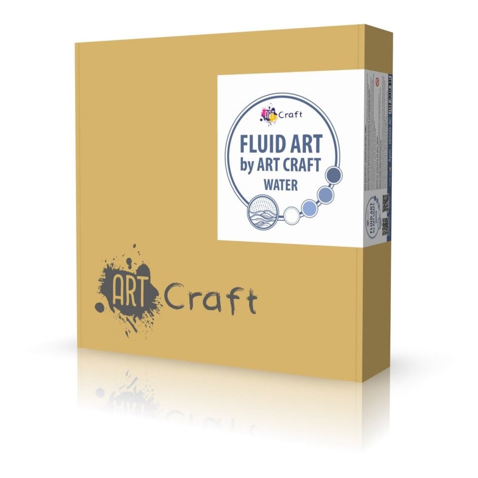 Набір для малювання Fluid Art Water ДВП 30*18 см фарби палички стаканчики у коробці 7*32*30.5 см 16500-AC Art Craft