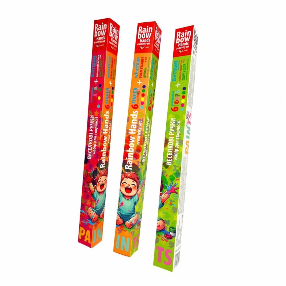 Набір для малювання Веселкові ручки 6 фарб ватман паролонові фігурки у коробці 59*5*5 см 5028-AC Art Craft