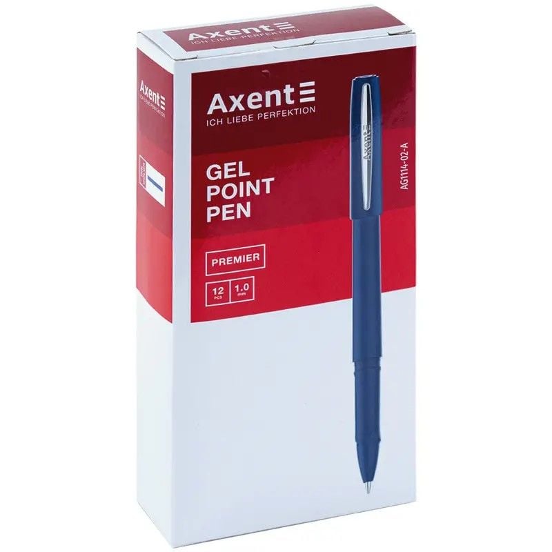 Ручка гелева 1мм Premier синій AG1114-02-A Axent