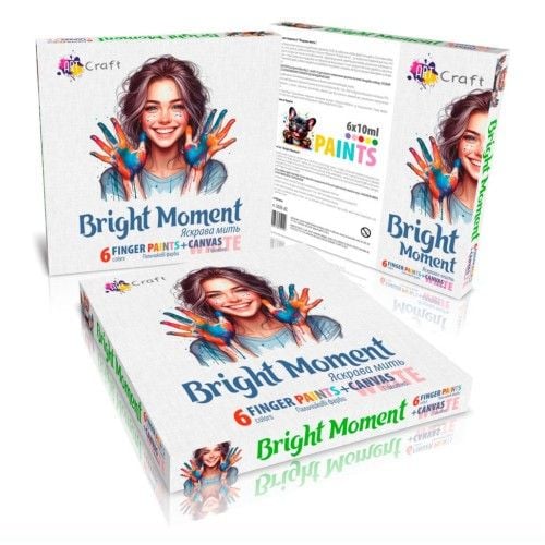 Набір пальчикові фарбиі Яскрава мить біле полотно в коробці 30*30*4 см 5029-AC Art Craft