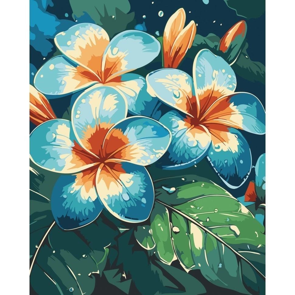 Картина по номерах 40х50см Плюмерії фарби пензлики у термоупаковці 13147-AC Art Craft