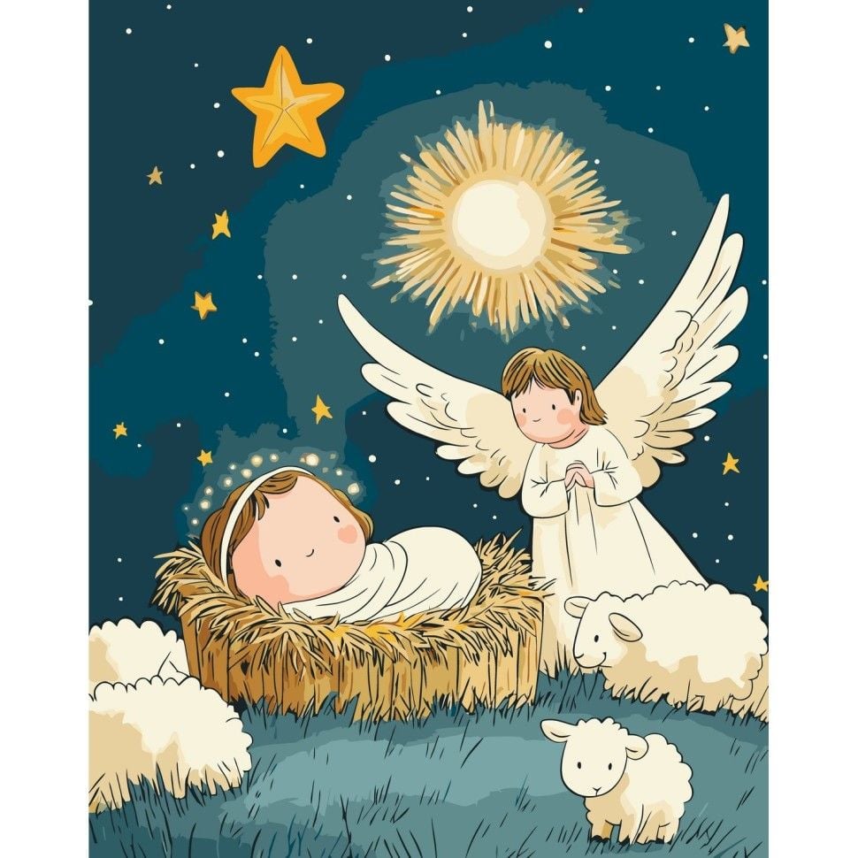 Картина по номерах 40х50см Янголятко фарби пензлики у термоупаковці 13147-AC Art Craft