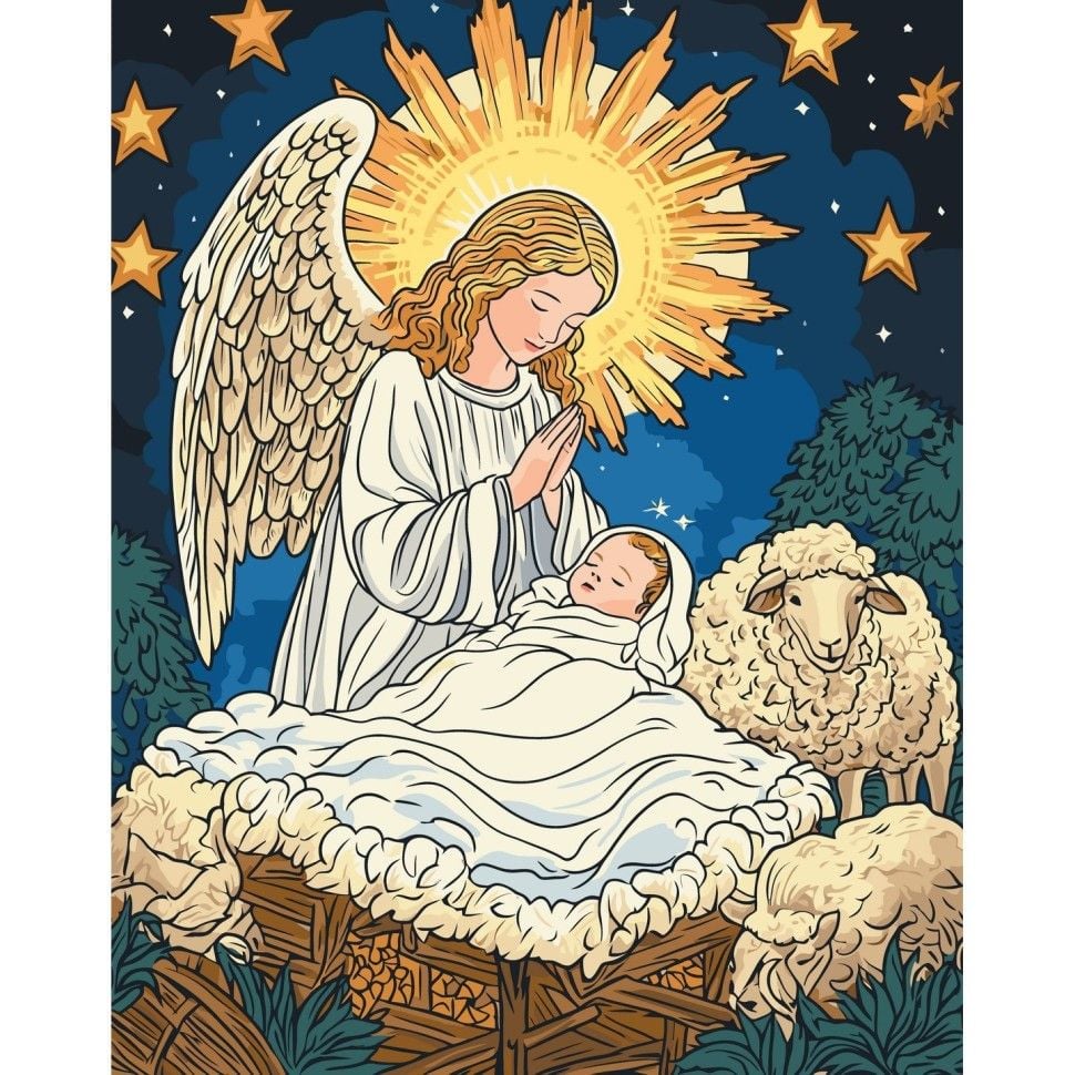 Картина по номерах 40*50см Ніч народження  фарбами пензлики в термоплівці 15577-AC Art Craft