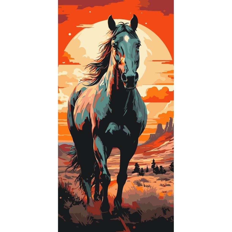 Картина по номерах Horse art 40*80см фарби пензлики у термоплівці 11541-AC Art Craft