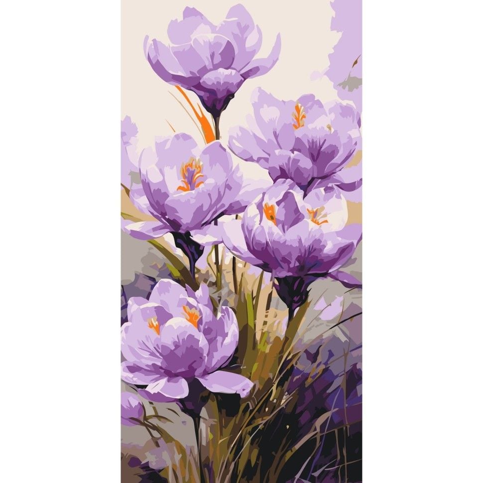 Картина по номерах Крокуси 40*80см фарби пензлики у термоплівці 13096-AC Art Craft