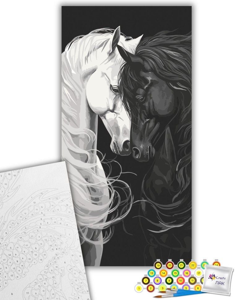 Картина по номерах 40*80см Світло і тінь фарби пензлики в термоплівці 11559-AC Art Craft