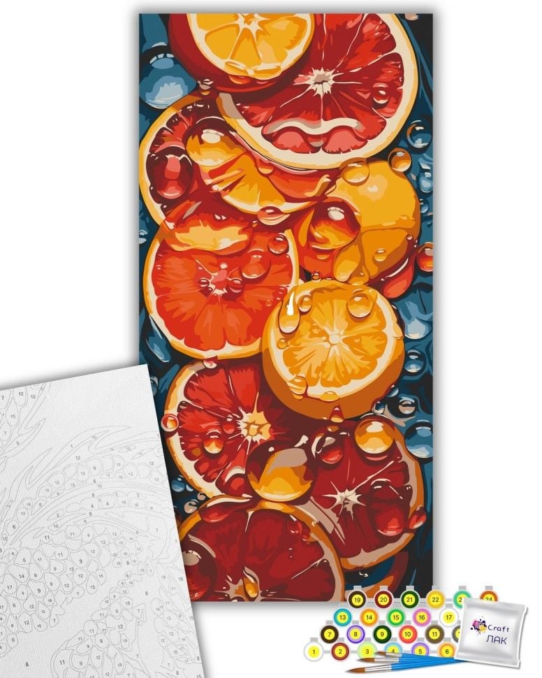 Картина по номерах 40*80см Соковитий цитрус фарби пензлики в термоплівці 13091-AC Art Craft