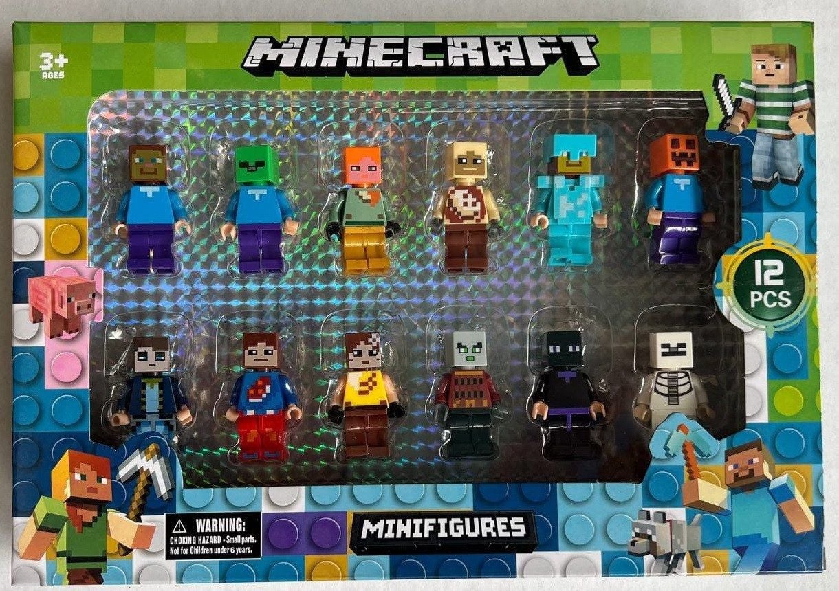 Конструктор типу лего Minecraft герої 12 шт у коробці 26*4*18 см 0302E Китай