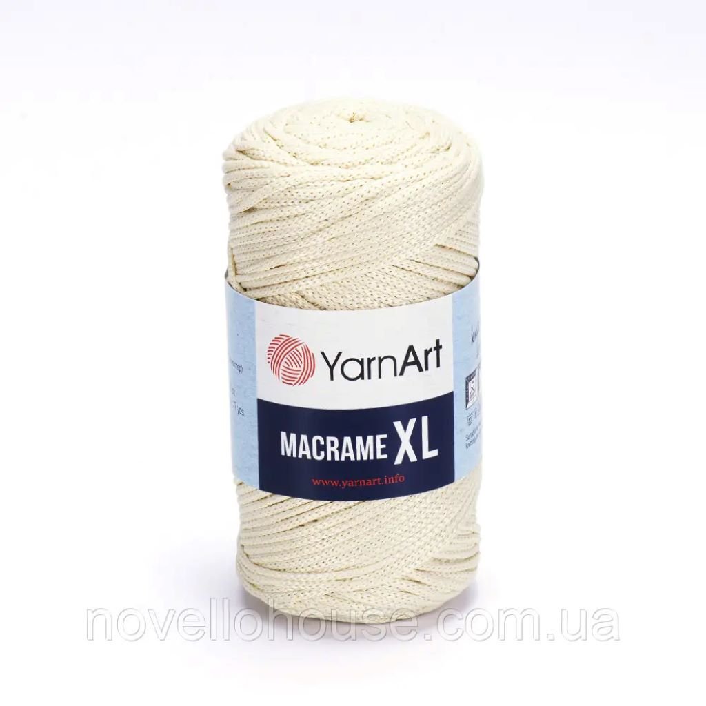 Макраме 6мм 250г 130м XL молочний ЯрнАрт 137-1016 YarnArt