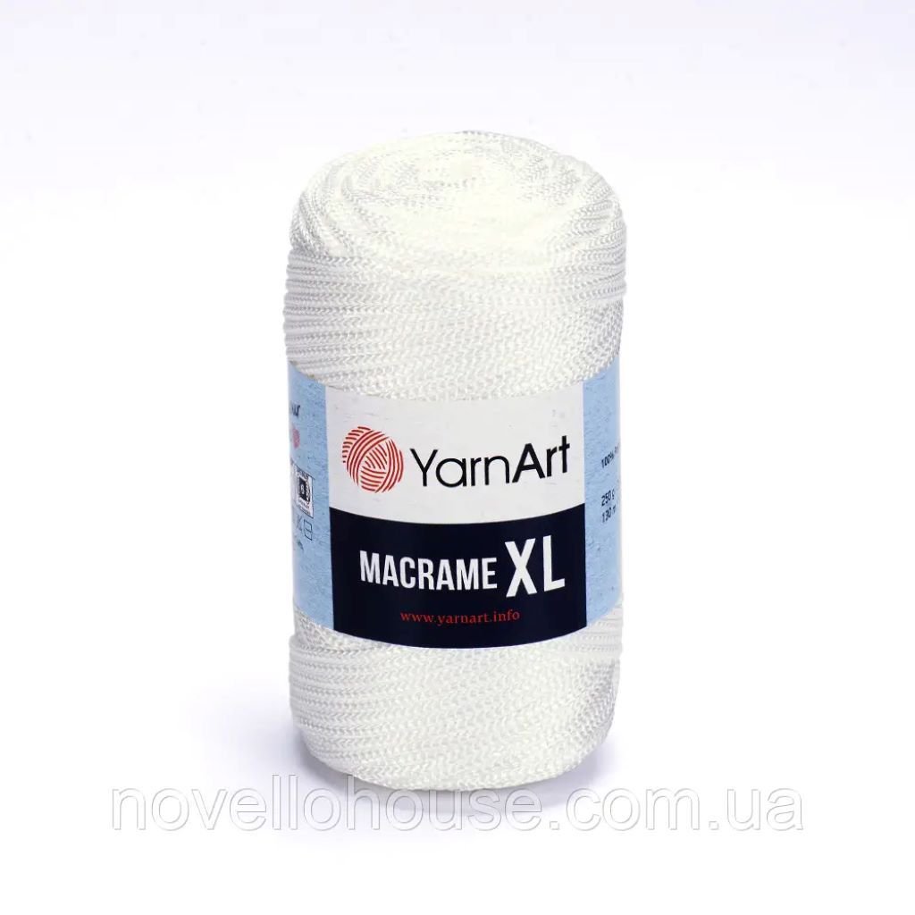 Макраме 6мм 250г 130м XL білий ЯрнАрт 154-1150 YarnArt