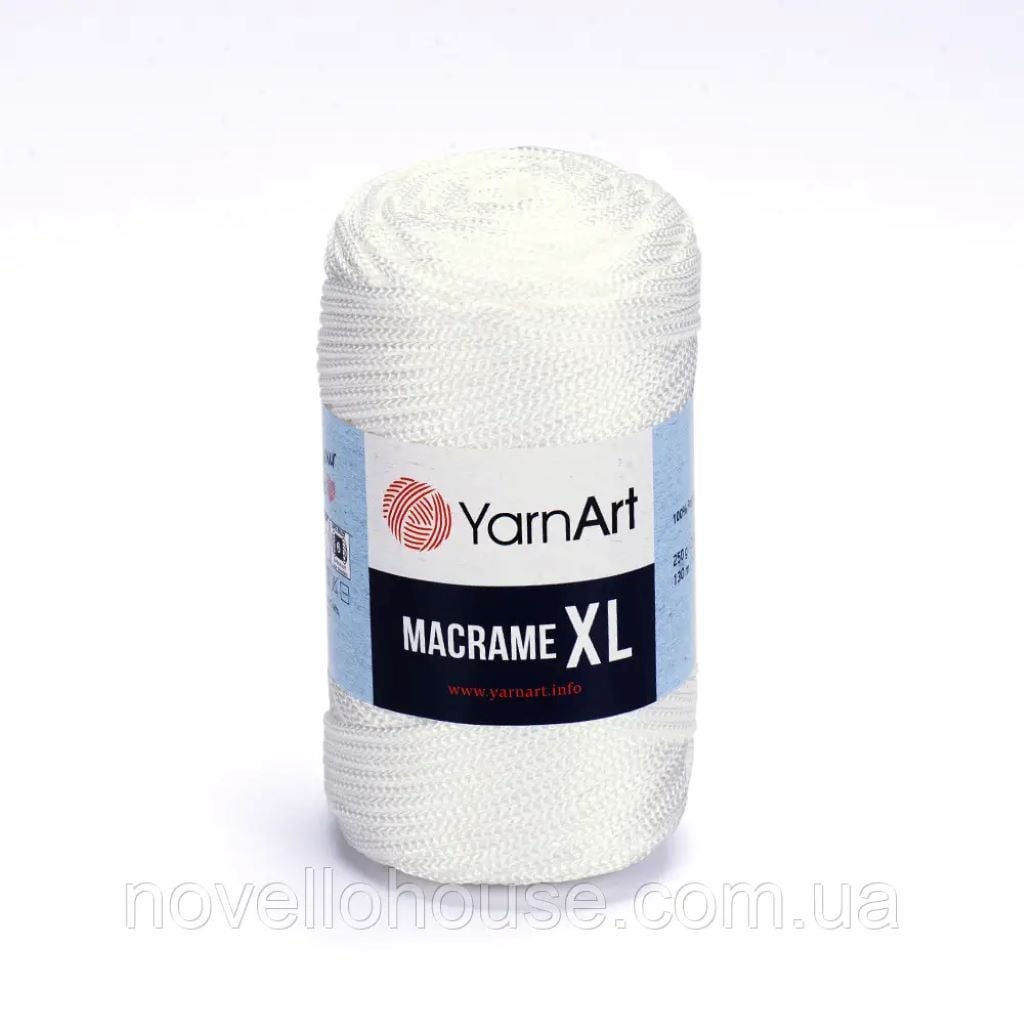 Макраме 4мм 250г 130м XL білий поліестер 154-1150 YarnArt