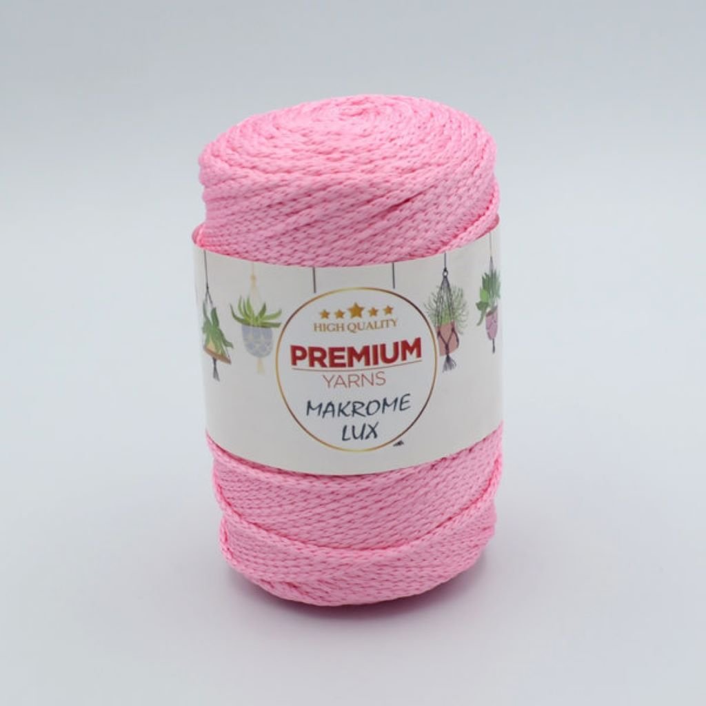 Макраме шнур 3мм 100г 100м рожевий Premium Lux 816 Yarns