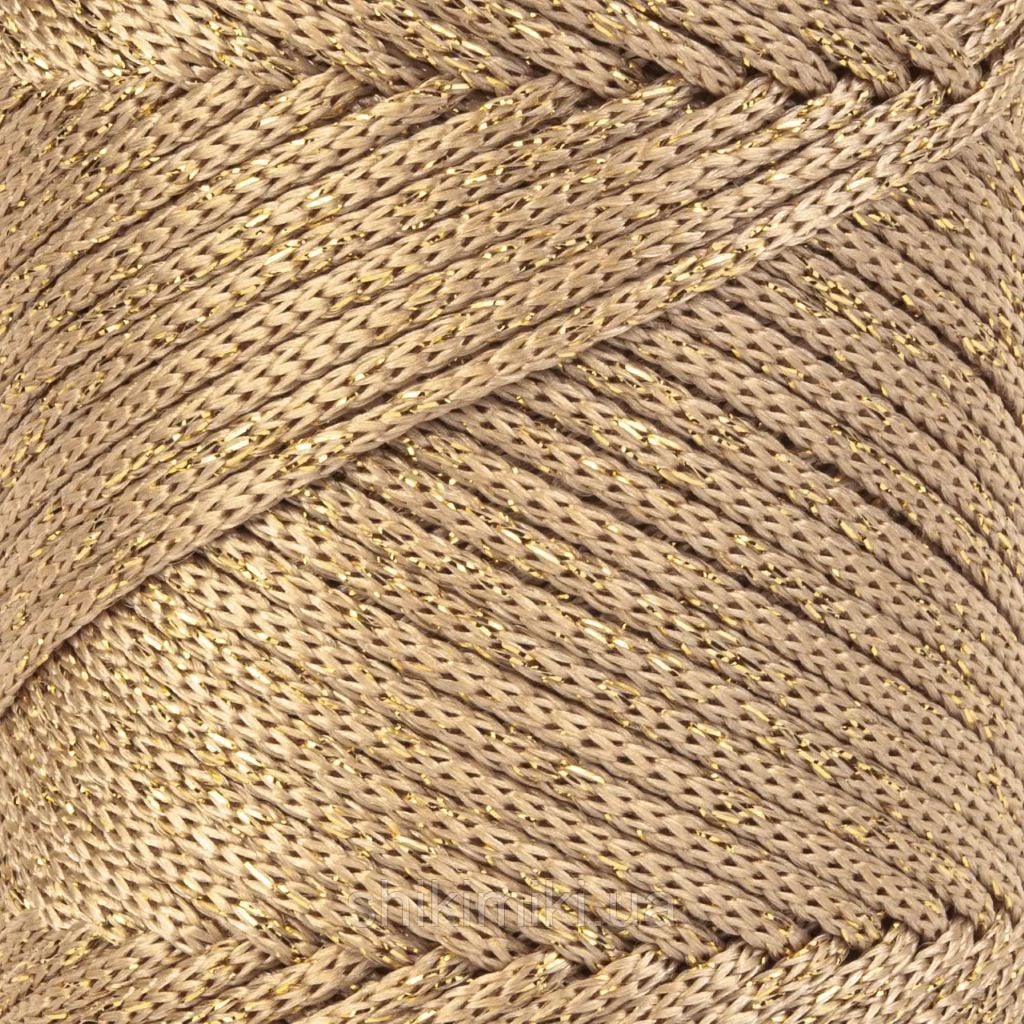 Макраме шнур 3мм 100г 100м золотий Premium Lux 831 Yarns