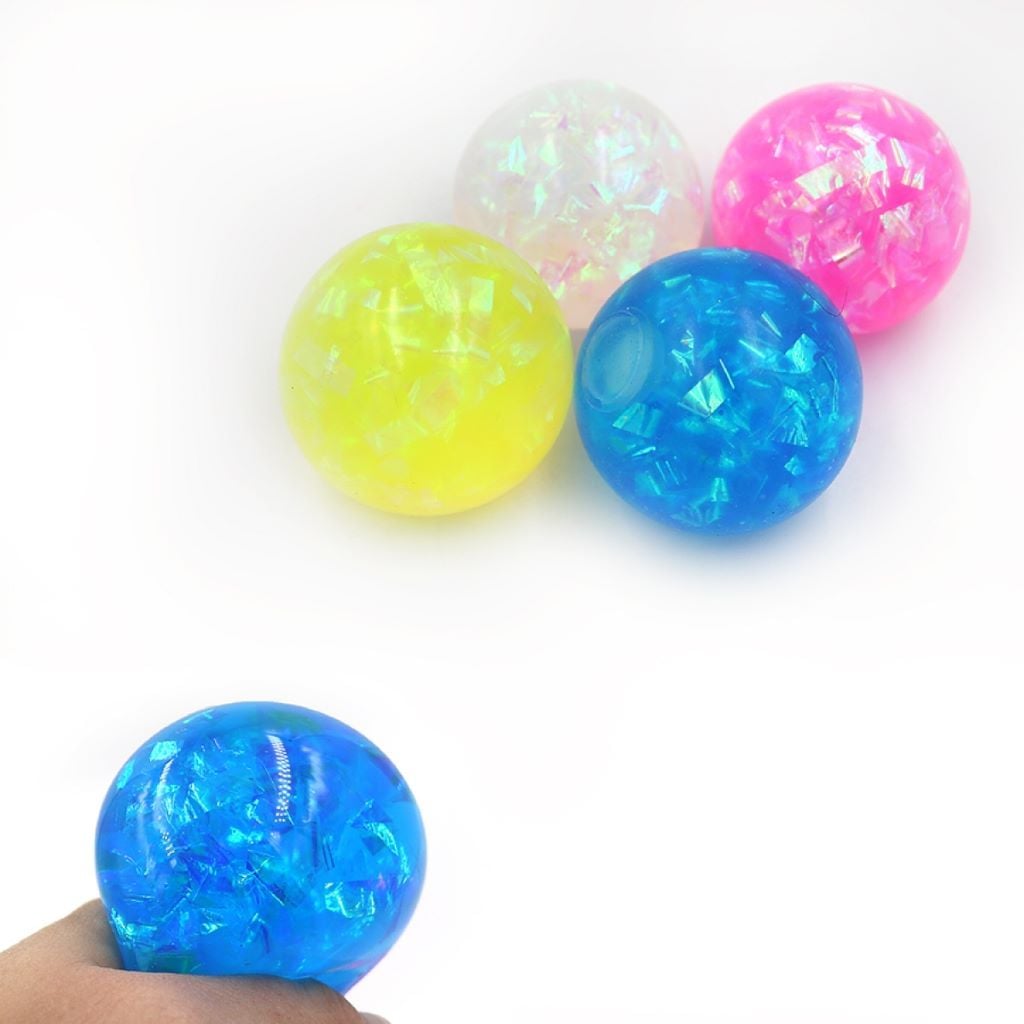 Антистрес куля  зі стрічками усередині 6см мікс кольорів у пакеті DSCN9697 Китай