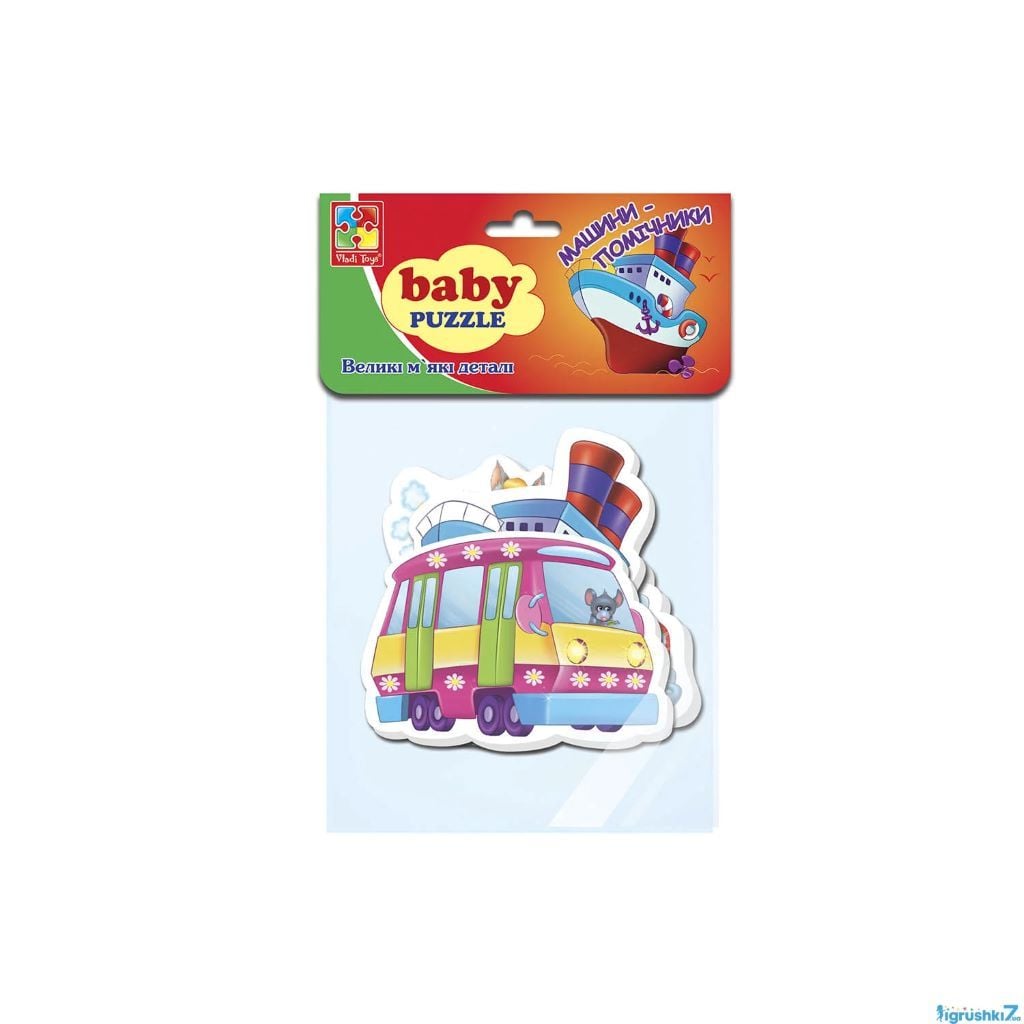 Бебі пазли Машини помічники м'які 4 картинки в пакеті 20*13см VT1106-08 Vladi Toys